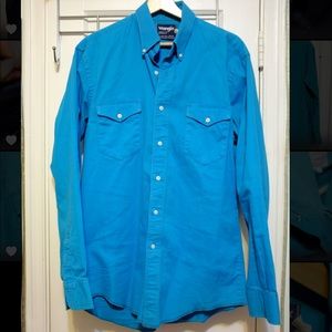 Vintage Wrangler Turquoise Western Shirt